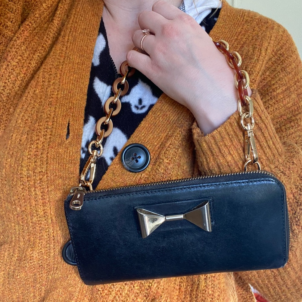 Chloe leather wallet on chain mini shoulder bag black gold - Picture 14 of 14